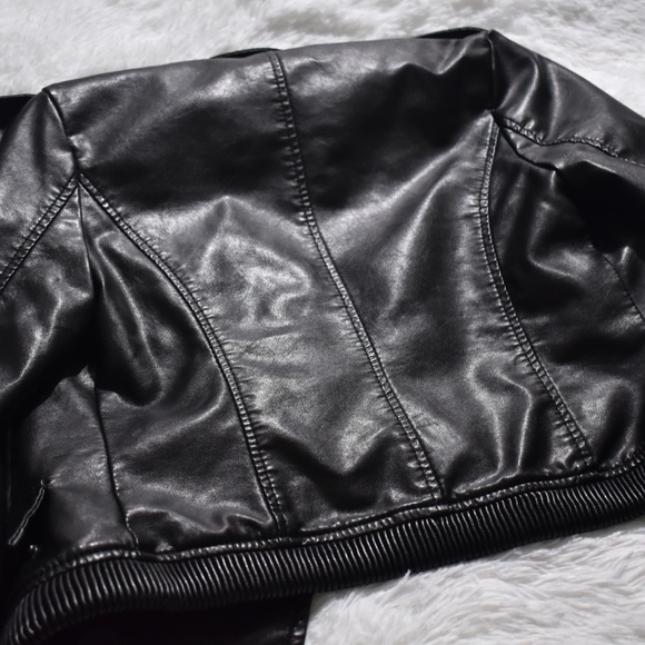 Black Leather Biker Jacket - Picture 4 of 4